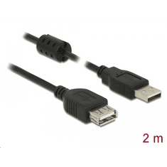 DELOCK USB 2.0-s bővítőkábel A-típusú csatlakozó > USB 2.0-s, A-típusú csatlakozó 2m (84885) (84885)