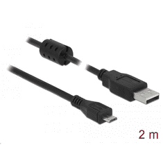 DELOCK USB 2.0-s kábel A-típusú csatlakozó > USB 2.0 Micro-B csatlakozó 2,0 m fekete (84903) (84903)