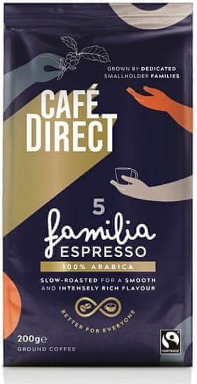 Cafédirect Familia Espresso SCA 82 őrölt kávé, 200 g