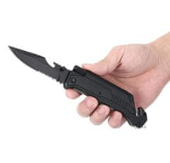Foxter 2636 Katonai taktikai kés kovakővel, mini zseblámpa 22 cm