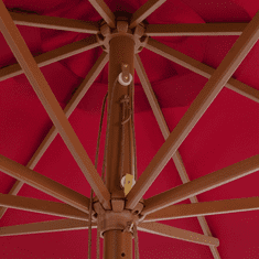Vidaxl burgundi vörös kültéri napernyő farúddal 350 cm (44531)