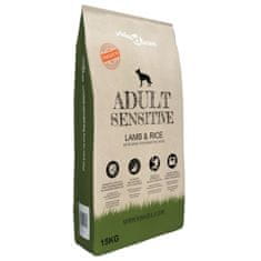 Vidaxl „Adult Sensitive Lamb & Rice” prémium száraz kutyatáp 15 kg 170491