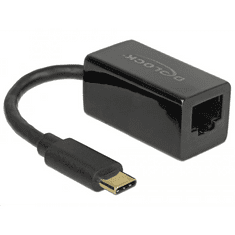 DELOCK 65904 USB Type-C > Gigabit LAN átalakító, kompakt, fekete (65904)