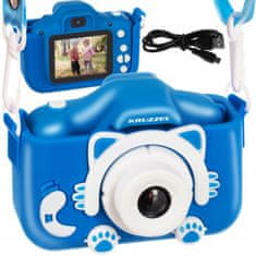Kruzzel 3MP gyerekkamera LCD SD FULL HD kék + tok és szíj
