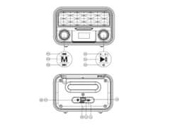 Verkgroup Hordozható újratölthető 2000 mAh-s bluetooth FM rádió USB AUX