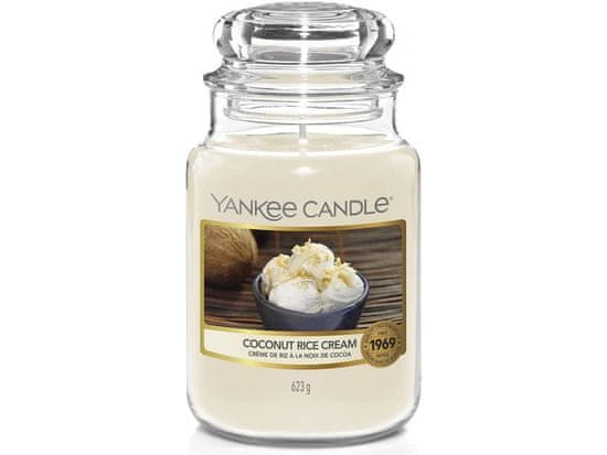 Yankee Candle Klasszikus illatgyertya üvegben nagy kókuszos rizskrém 623 g