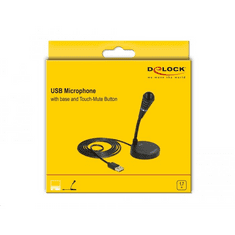 DELOCK USB mikrofon talppal és érintős némító gombbal (65868) (65868)