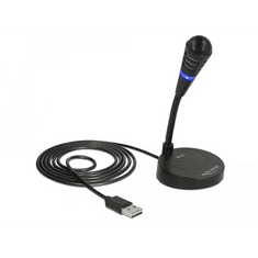 DELOCK USB mikrofon talppal és érintős némító gombbal (65868) (65868)