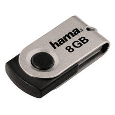 Hama 8GB Rotate USB flash meghajtó USB A típus 2.0 Fekete, Ezüst (94142)