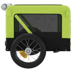Greatstore zöld és fekete szövet és vas kutyaszállító kerékpár utánfutó