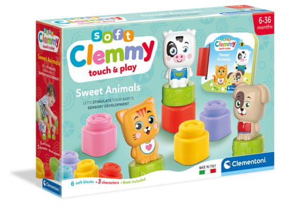 Clementoni Soft Clemmy játékkészlet könyvvel, Kedves állatok