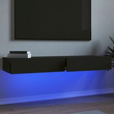 Greatstore 2 db fekete TV-szekrény LED-lámpákkal 60 x 35 x 15,5 cm