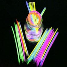 Kruzzel Fluoreszkáló fénypálcikák karkötőhöz 20cm MIX 100db