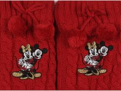 sarcia.eu Mickey és Minnie egér Disney piros meleg zokni pomponokkal, csúszásmentes, OEKO-TEX 35-38 EU / 2-5 UK
