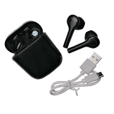BigBuy SPY TWS Bluetooth headset akkus töltődobozzal, fekete színben (BBV)