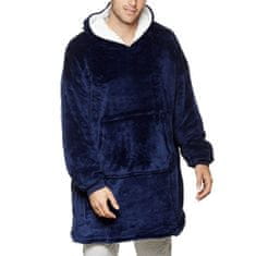 BigBuy Pihe-puha otthoni belebújós óriás takaró - kapucnis, előzsebes házi köntös, pulcsi - egyméretes, kék (BBM)