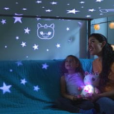 BigBuy Pihe-puha ölelnivaló plüss unikornis - csillagkivetítős éjszakai fény és játszópajtás, fehér (BBM)