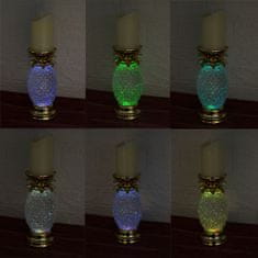 BigBuy Elemről vagy USB-ről működtethető, ananász alakú gyertyatartó RGB LED világítással (BBV)