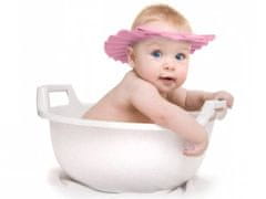 BigBuy Vízálló és állítható zuhanysapka kisgyermekeknek hajmosáshoz, 13-15 cm, rózsaszín szín (BB-1835)