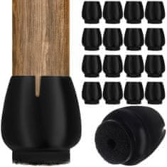 BigBuy Vízálló, szilikon székláb védőhuzatok - fekete védősapka széklábhoz, 16 db-os csomag (BB-17235)