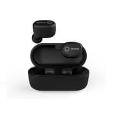 BigBuy M12 vezeték nélküli 5.0 Bluetooth-os mini fülhallgató, praktikus tokkal - telefonáláshoz, zenehallgatáshoz - fekete (BBV)