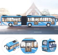 BigBuy City bus - nagy méretű távirányítós csuklós trolibusz világító fényszórókkal és tölthető akkumulátorral - 36 cm (BBJ)