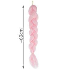 BigBuy Hőálló, formázható szintetikus hajfonat, farsangra, partikra, leánybúcsúra - 60 cm, világos rózsaszín (BB-10346)