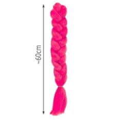 BigBuy Hőálló, formázható szintetikus hajfonat, farsangra, partikra, leánybúcsúra - 60 cm, rózsaszín (BB-10347)