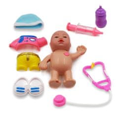 BigBuy Berni az interaktív baba élethű hanghatásokkal, orvosi eszközökkel és cumival - baba gyógyító szett (BBJ)