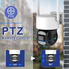 BigBuy Telefonról vezérelhető PTZ02 WIFI-s biztonsági kamera - mozgásérzékelős, 360°-ban forgatható, időjárásálló - fekete (BBD)