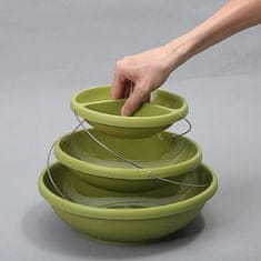 BigBuy 3 szintes kihajtható mágneses nasi tartó edény - összecsukható emeletes party csemege tartó és szervírozó mély, zöld (BBM)