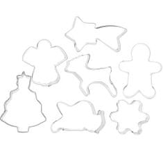 BigBuy 7 darabos karácsonyi sütemény kiszúró készlet - rozsdamentes acélból - különböző formákkal (BB-20423)