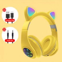 BigBuy Cicafüles vezeték nélküli fejhallgató -sárga (THM) (BBJH) (BBV) (BBD)