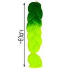 BigBuy Hőálló, formázható szintetikus hajfonat, farsangra, partikra, leánybúcsúra - 60 cm, zöld/neon ombre (BB-10344)