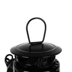 BigBuy Retro olajlámpa - asztali és kézi petróleumlámpa állítható lánggal - 25 cm, fekete (BB-20683)