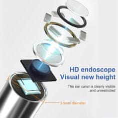 BigBuy Vezeték nélküli endoszkópos fültisztító készülék - WiFi-s otoszkóp cserélhető szilikon fejekkel (BBD)