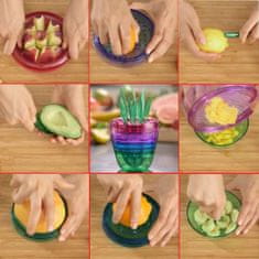 BigBuy 10 db-os szivárványszínű zöldség-gyümölcs formázó és multifunkciós konyhai eszköz készlet (BBM)