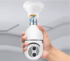 BigBuy Telefonról vezérelhető, villanykörtének álcázott térfigyelő kamera két lencsével és E27 foglalattal (BBD) (BBV)