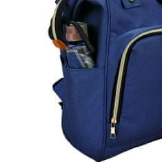 BigBuy Babakocsihoz rögzíthető - többfunkciós, vízálló - pelenkázó hátizsák sok zsebbel - kék, 51 x 36 cm (BB-8912)