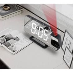 BigBuy 4 az 1-ben digitális asztali LED óra - vetítő, tükör, ébresztőóra - 5 fényerőséggel (BB-19576)