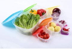 BigBuy 7 részes szivárványos ételhordó szett - négyzetes műanyag doboz készlet (BBKM)