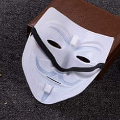BigBuy Guy Fawkes maszk - Anonymus maszk - V mint Vérbosszú maszk univerzáis méretben - fehér (BBL)