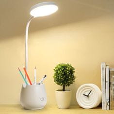 BigBuy SS-530 3in1 asztali LED lámpa, tolltartó és hangszóró - USB-ről tölthető multifunkciós, hajlítható lámpa tanuláshoz, munkához (BBV)