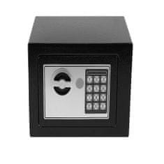 BigBuy Falra szerelhető biztonsági digitális széf elektronikus zárral - 2 darab kulccsal, 23 x 17,5 x 17 cm, fekete (BB-8799)