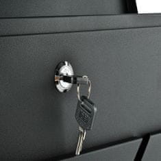 BigBuy Fekete színű fém postaláda - modern designnal, újságtartóval és két kulccsal - 10 x 37 x 36,7 cm (BB-6238)