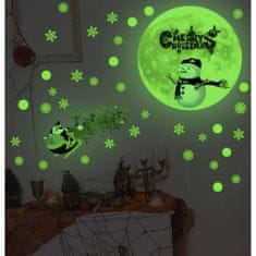 BigBuy Öntapadós, fluoreszkáló karácsonyi dekor matrica, ablakra, tükörre, csempére - 29 darabos készlet (BB-20356)