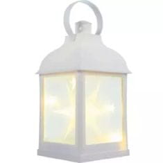 BigBuy Felakasztható beltéri dekor lámpás és éjjeli fény - fehér vázzal és világító csillagokkal - 22 x 10 x 10 cm (BB-20589)