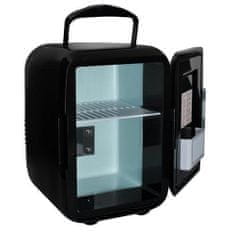 BigBuy Mini hordozható hűtőszekrény - hűtési és fűtési funkcióval, 4L-es kapacitás - fekete (BB-5794)