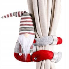 BigBuy Tépőzáras függönyelkötő, skandináv manó figura formában - szakállas, függönyön csimpaszkodó karácsonyi manó (BB-20360)