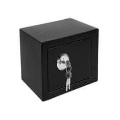 BigBuy Falra szerelhető biztonsági széf - 3 darab kulccsal, 23 x 17 x 17 cm, fekete (BB-8800)